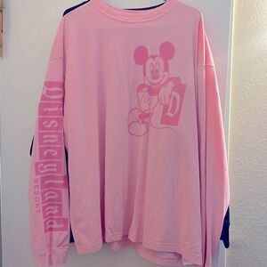 Disneyland Resort Mickey Mouse Piglet Pink Long Sleeve Shirt